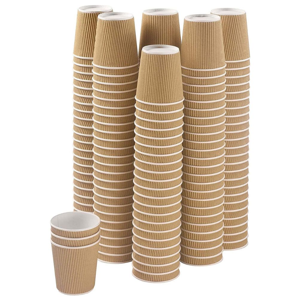 6 oz Red Coffee Ripple Paper Cups - Rippled Paper Cups for Coffee Tea and  cold Drinks
