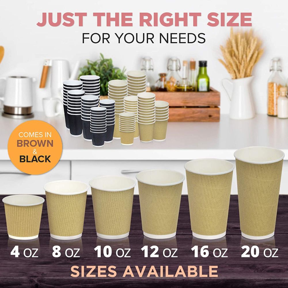 500 Pack] Disposable Coffee Cups - 16 oz White Double Wall Insulated To Go Coffee  Cups - Kraft Paper Cups for Chocolate Tea, Espresso, and Cocoa Drinks -  Sturdy, Food Safe, and